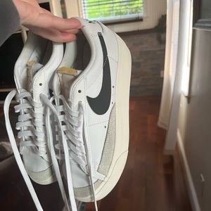 Low top platform Nike blazers